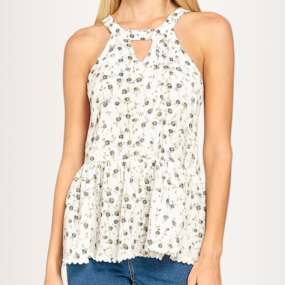 Altar'd State Tops - Altar'd State Floral Peplum Halter Top